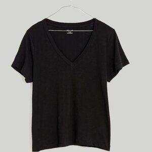 Madewell Whisper Cotton V-Neck Tee - Black - Size XL